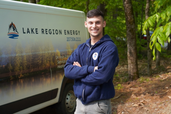 Lake Region Energy HVAC technician and service van