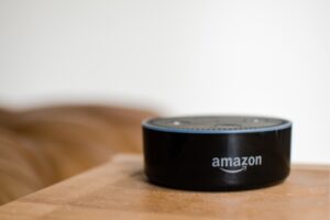 image of an amazon echo depicting how to connect smart oil gauge to alexa