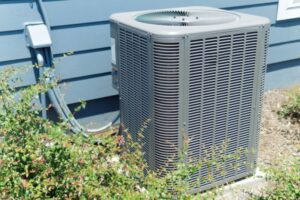 outdoor unit of air conditioner installed at home