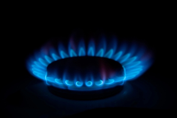 close up of stove fire powered by propane