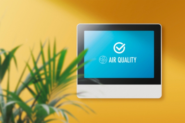indoor air quality smart device on a wall