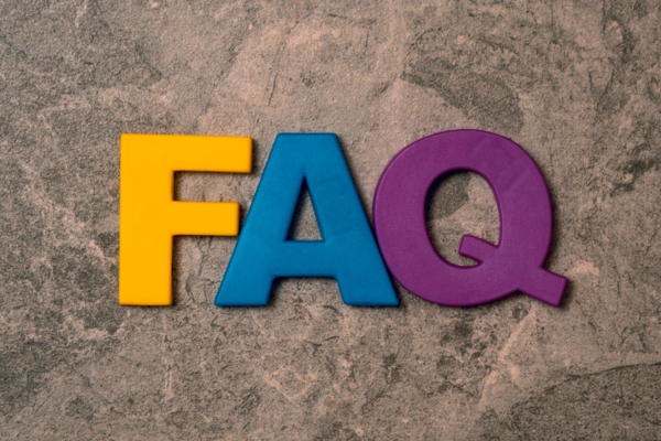FAQ spelled using colored 3D letters depicting questions about propane