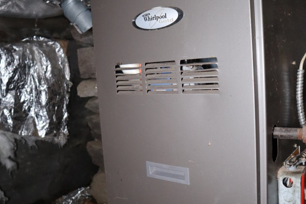 residential furnace installed in the house