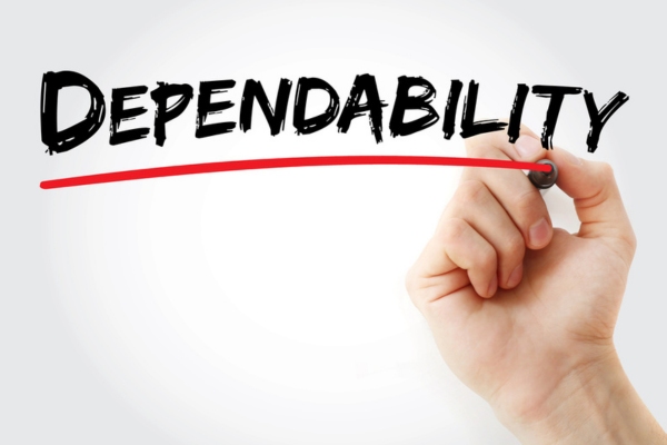 Dependability written on a virtual board