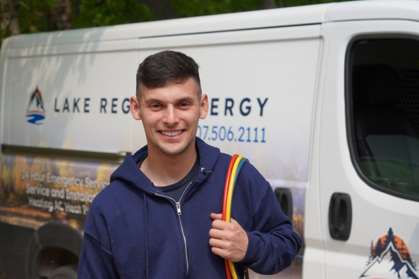 Lake Region Energy HVAC technician and service van