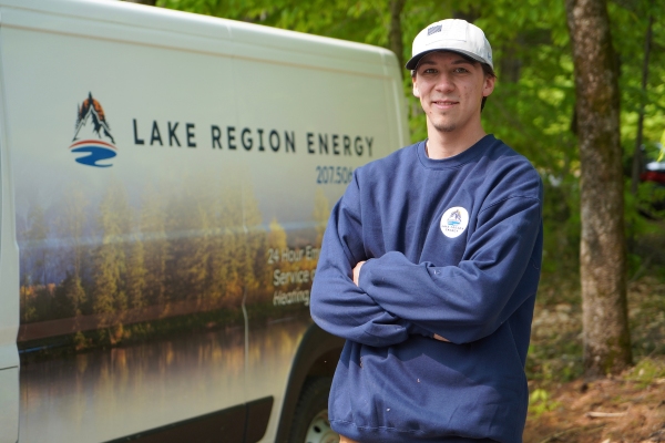 Lake Region Energy HVAC maintenance professional and service van