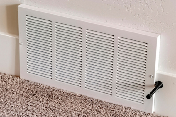 HVAC air vent installed near the floor