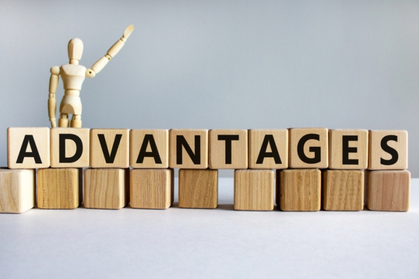 advantages spelled using wooden letter cubes depicting Window Air Conditioners