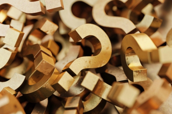 3D gold question marks depicting Air Conditioning Scams FAQs