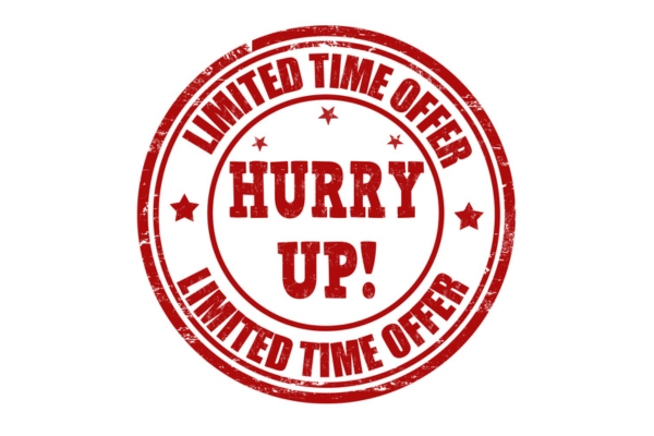 Limited time offer, hurry up red stamp