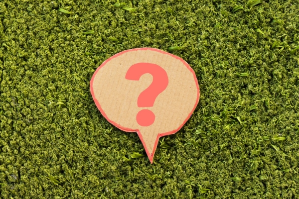 Question mark speech bubble cutout on top of grass depicting FAQs About Air Conditioning Safety