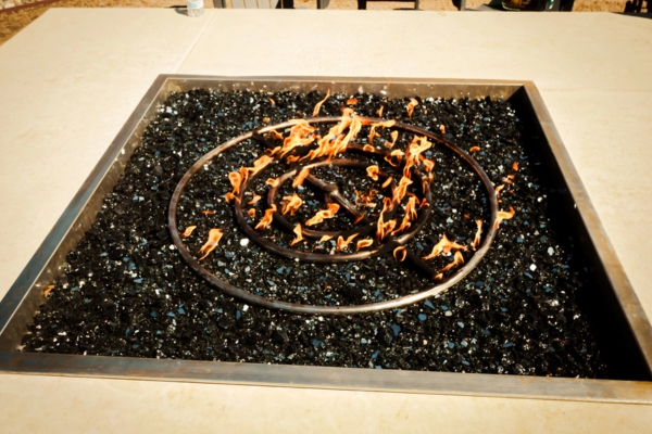 concrete fire pit powered by propane