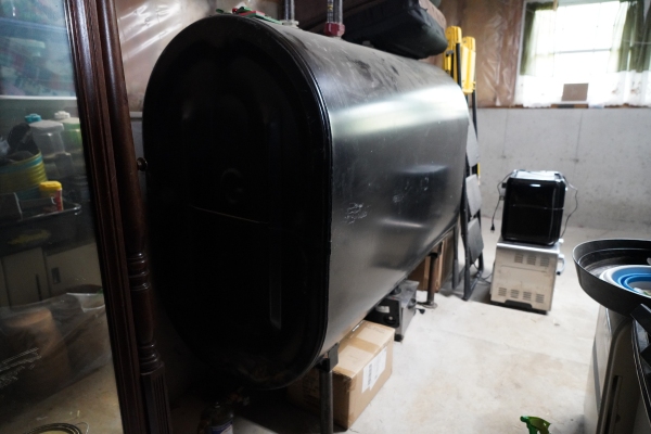 heating oil tank installed at home