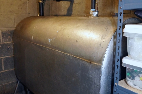 old oil tank in basement