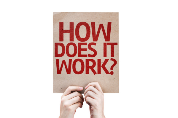 How does it work sign written on paper depicting oil tank Float Gauge