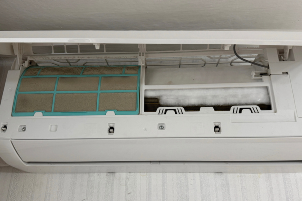 indoor air conditioner unit with ice